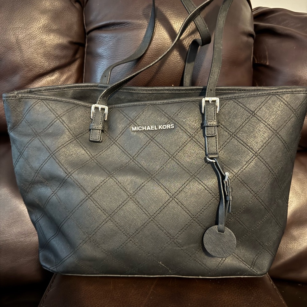 Michael Kors Black Quilted Tote